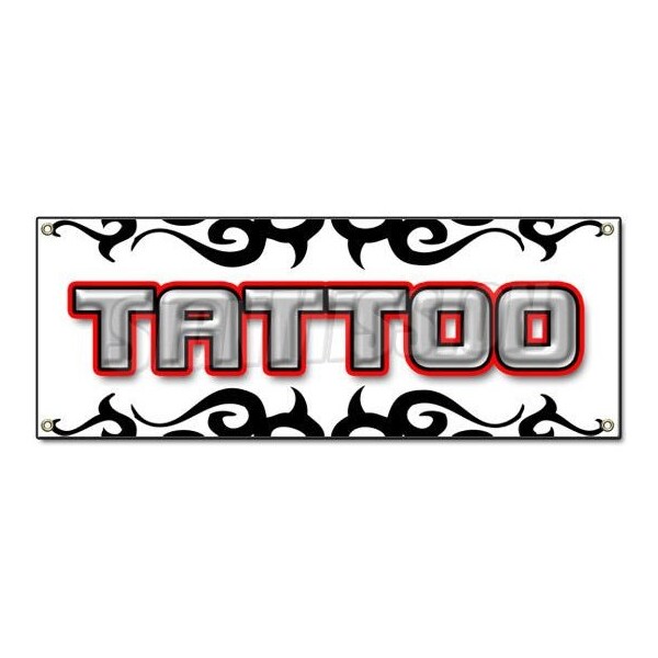 TATTOO 1 BANNER SIGN shop artist signs body art piercing body modification